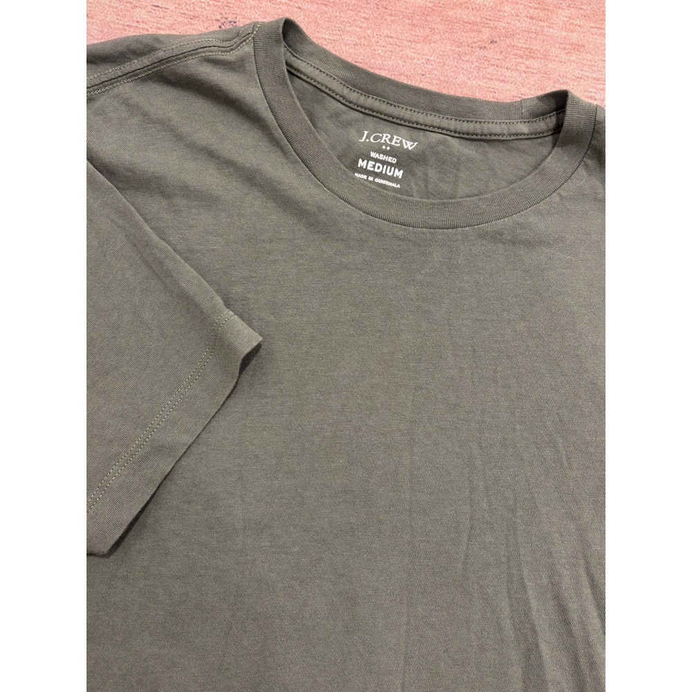 J.Crew Washed Cotton T-Shirt Olive Green Short Sleeve Crew Neck 53362 Mens M
